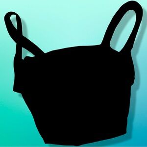 EZwear Solid Crop Wide Strap Top